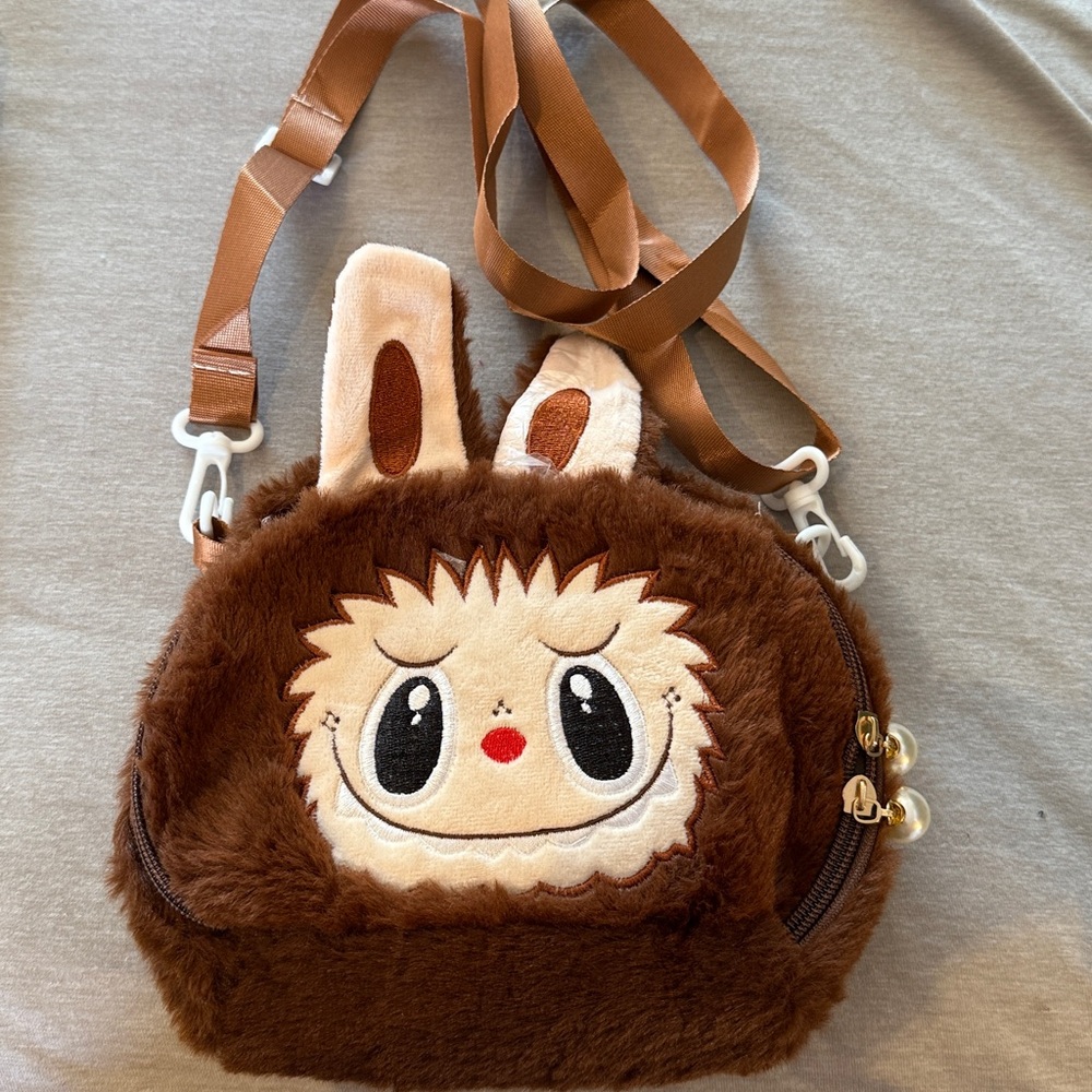 Brand New Brown Inspired Labubu  Crossbody Bag w/ Adjustable Strap 🤎